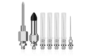 Grease Gun Needle Tip Kit 5Pc Grease Gun Needle Tip Mouth+ 1Pc Rubber Ada - Picture 1 of 6