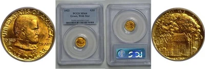 1922 Grant With Star $1 Gold Commemorative PCGS MS-64 - Image 1 of 3