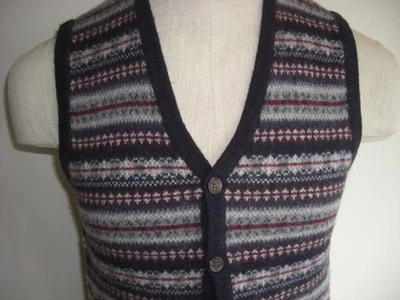 Hammond & Co by Patrick Grant Fair Isle Wool Blend Waistcoat Vest Small - Image 1 of 4