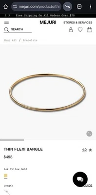 Brazalete Flexi Fino Oro Amarillo 14k Mejuri - 7" Mínimo, Pulsera Diaria - Nuevo  Foto 1 de 4
