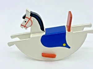 Vintage Germany East Weihnachtsschmuck handbemalt Holz Schaukelpferd - Bild 1 von 17