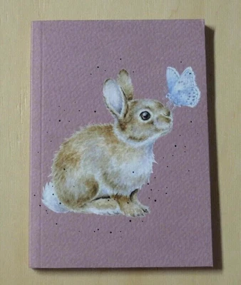 1x Notizbuch  Hase Schmetterling  A6 10,5x 14,8 cm ANGEBOT Notebook  Tiere - Bild 1 von 3