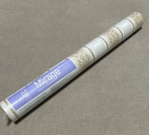 Mirage Wallcovering Scroll Floral Beige White Textured England 56 Sq Ft 1 Roll - Picture 1 of 7