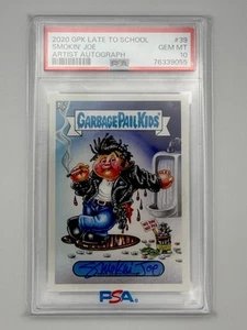 2020 Garbage Pail Kids Late to School 39 SMOKIN’ JOE Artist Autograph /35 PSA 10 - Bild 1 von 3