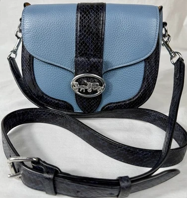 😎😎😎COACH AZUL CLARO Y AZUL MARINO GEORGIE Bolso Bandolera ENCANTO Cartera CD323 Foto 1 de 4
