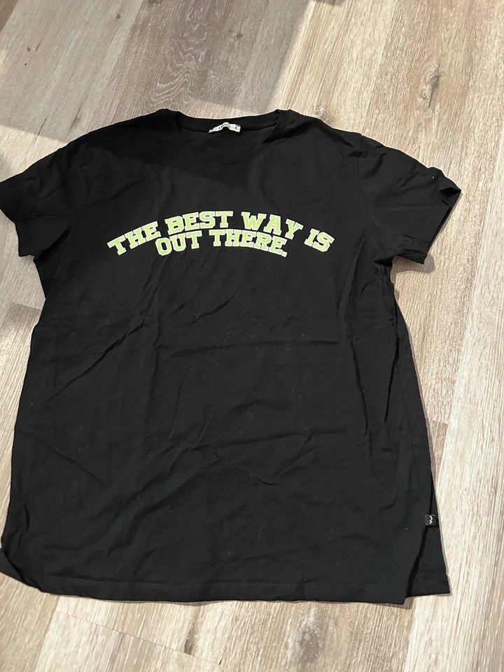 LTB T-Shirt schwarz Gr. S Statement Print in grün Damen Oberteil Basic - Bild 1 von 1