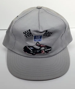 Vintage DALE EARNHARDT Snapback Hat GM Parts Checkered Flag Gray Hat Embroidered - Picture 1 of 8