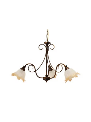 Lustre Fer Forgé À 3 Lumières Coul. Simona Classique - Photo 1/2