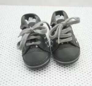 Orchestra chaussons bébé tissu gris pois argentés taille 19 - Imagen 1 de 3