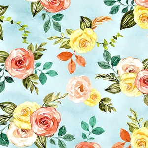 BENARTEX FABRICS#14805 50 "GONE COUNTRY LIGHT BLUE FLORAL" 44" BY THE YARD - Picture 1 of 1