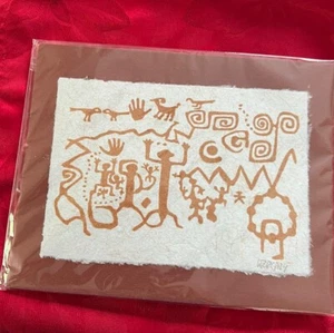 "Mesa Verde Petroglyph Reproduktion Kunst handgefertigte Jute & Recyclingpapier 10"" x 8" - Bild 1 von 6