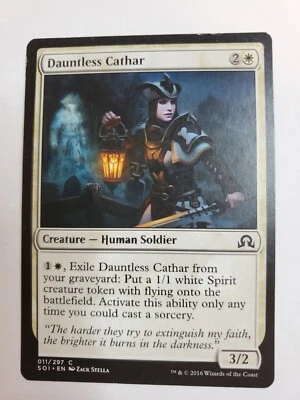 MTG Magic The Gathering Card Dauntless Cathar Creature Human Soldier White - Image 1 of 2
