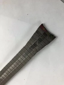 Bulova Stainless Steel Stretchable New Old Stock 1970s Curved Ends Band 22 Mm - Picture 1 of 8