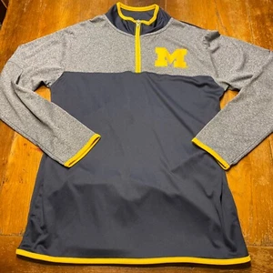 Michigan Wolverines Sweatshirt YOUTH XL 16/18 Pullover U of M 1/4 Zip Pro Edge - Picture 1 of 7