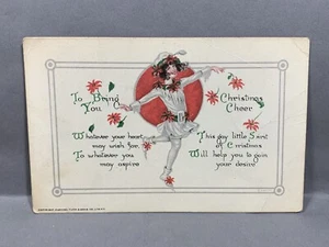 Evelyn von Hartman “Christmas Cheer” Raphael TUCK Postcard Symbols Girl Jester - Picture 1 of 3