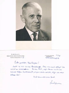 Bruno Heusinger 1900-87 autograph typed letter signed 6"x8" German Lawyer - Picture 1 of 1