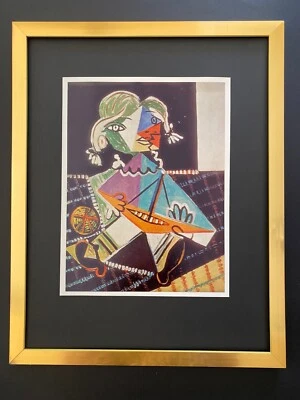 PABLO PICASSO 1961 IMPRESIÓN CUBISTA + VINTAGE + CON CERTIFICADO DE AUTENTICIDAD MONTADO Y ENMARCADO + ¡COMPRA AHORA! Foto 1 de 3