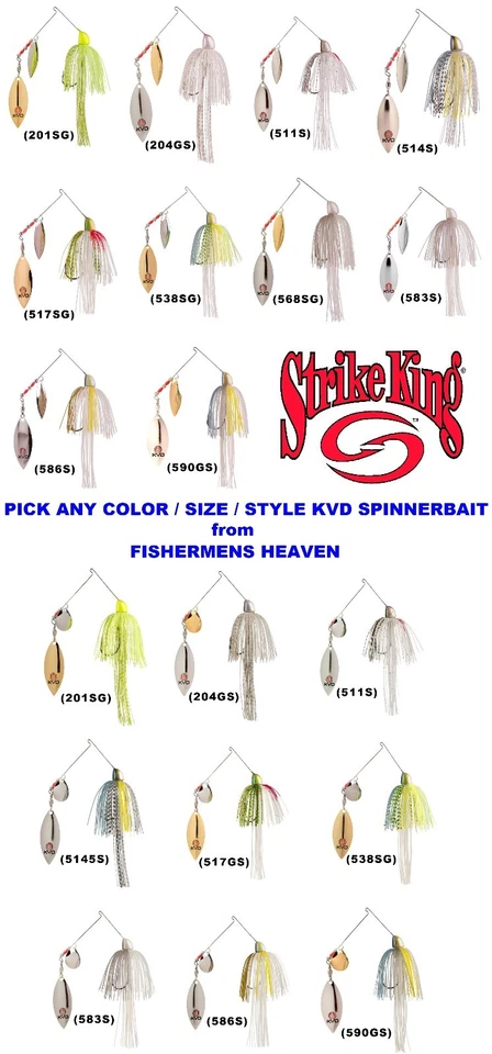 Señuelo Strike King Spinnerbait Finesse KVD elige cualquier color 3/8 oz 1/2 oz FSB Foto 1 de 1