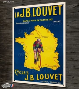 Blechschild 30x20cm, Repro altes Werbeplakat Fahrrad JB LOUVET - Bild 1 von 1