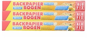 120 Backpapier 120 Stück zugeschnitten 38x42cm Weiss - Bild 1 von 1
