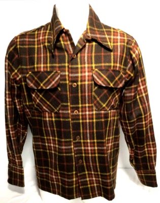 男式中号 Lord James 衬衫环领法兰绒巡洋舰羊毛尼龙复古 — 第 1/4 张图片