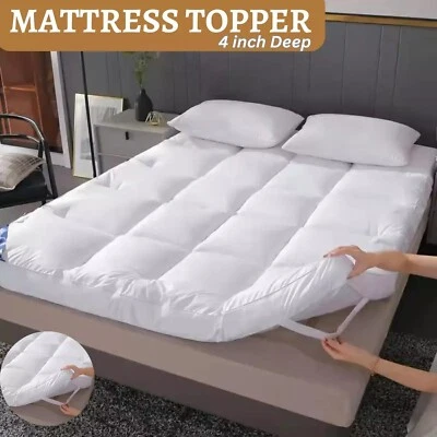 EMMA Mattress Topper 10CM Extra Deep Hotel Quality Breathable Elasticated Straps