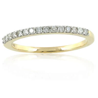 1/4cttw Natural Diamond Stackable Ladies Wedding Ring 10k White Yellow Rose Gold - Image 1 of 4