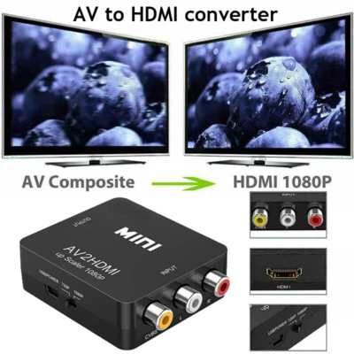 Mini Rca To HDMI Converter Adapter 1080p AV Input To HDMI Video Output - Image 1 of 4