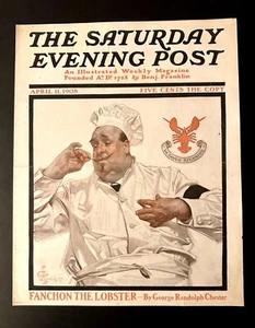 Leyendecker SATURDAY EVENING POST Cover APRIL 11, 1908 FANCHON THE LOBSTER Vtg - Picture 1 of 14