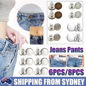 Button Pins For Jeans Pants No Sew Instant Adjustable Jean Button Replacement AU - Picture 1 of 13