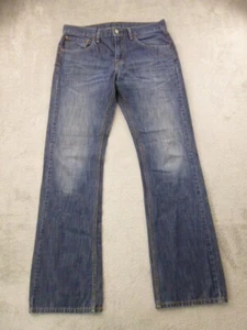 Levis 527 Boot Cut Jeans Mens Size 34x34 Medium Dark Blue Wash Faded Cowboy - Picture 1 of 23