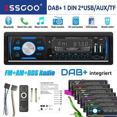 DAB+ Autoradio RDS AM FM 2x USB Freisprecheinrichtung SD AUX IN 1 DIN Bluetooth - Bild 1 von 4