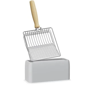 Cat Litter Scoop with Holder, Kitty Metal Scooper, Deep Shovel, Ergonomic Han... - Picture 1 of 7