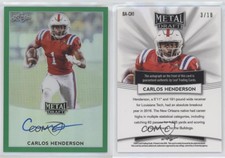2017 Leaf Metal Draft Green /10 Carlos Henderson #BA-CH1 Rookie Auto RC