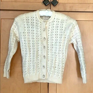 Vintage Cable CARDIGAN SWEATER made in Hong Kong for Lord & Taylor - Picture 1 of 6