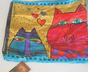 Bufanda 100 % seda de Laurel Burch LBS181 KINDRED SPIRITS accesorios para mujer nueva con etiquetas - Imagen 1 de 5