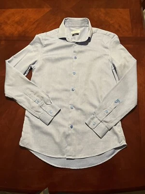 VERSACE COLLECTION Shirt Size 39 Trend  Button Up  Dressy Luxury Blue Print - Imagem 1 de 4