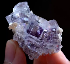 22g Natural Phantom Window Purple Fluorite Mineral Specimen /Yaogangxian China - Picture 1 of 7