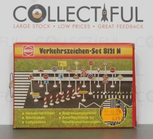 BUSCH - #8121 - TRAFFIC SIGNS  - DIORAMA HO RAILWAY STATION- ACCESSORY IN BOX 🔥 - Picture 1 of 1