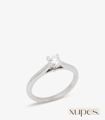 Anillo Cartier de platino solitario de diamantes de 0,30 quilates talla brillante de 1895 Foto 1 de 4