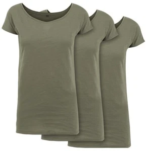 Build your Brand Ladies Wide Neck T-Shirt 3-Pack Printable Basic Jersey New - Picture 1 of 6
