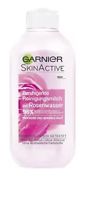 Garnier Reinigungsmilch, mit Rosenwasser, für trockene & sensible Haut, 1x200ml - Bild 1 von 2