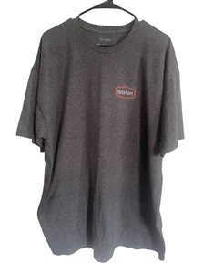 Brixton Mens Charcoal Gray Cotton Blend Logo Spellout Short Sleeve T-Shirt 2XL - Bild 1 von 10
