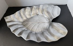 Pottery Barn Polished Aluminum Leaf Tray/ Platter 18” - Picture 1 of 6
