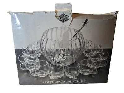 MCM Godinger 14 Piece Optic Shannon Crystal Punch Set - Image 1 of 4