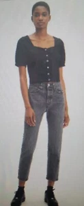 NWT Levi’s Women’s Wedgie High-Rise Straight Gray Black Jeans Size 28 - Picture 1 of 2