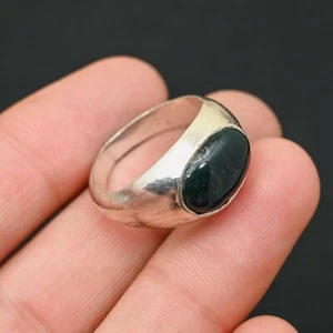 Anello uomo onice nera argento sterling 925 fatto a mano-anello dichiarazione tutte le misure-BJ93 - Foto 1 di 3