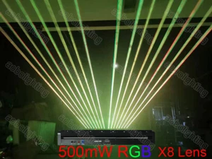RGB Full Color Laser Moving head Stage Light 500mWx8 Lasers Bar Disco dj lights - Picture 1 of 9