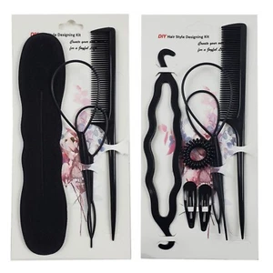 2SET Hair Styling Tools Bun Maker Topsy Tail Hair Braid Donut Comb DIY-Assorted - Picture 1 of 6