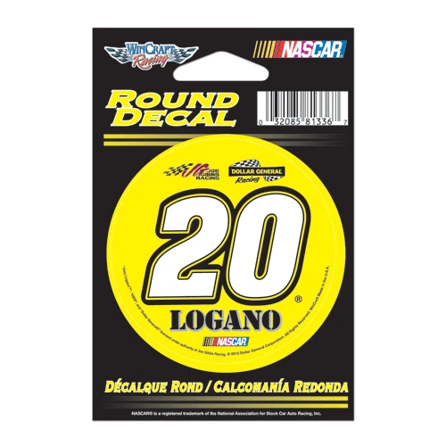 JOEY LOGANO #20 DOLLAR GENERAL 3" X 3" CALCOMANÍA REDONDA / PEGATINA HECHA EN EE. UU. Foto 1 de 1